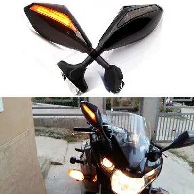 Motorcycle Integrated LED Turn Signal Mirrors For Hyosung GT125R GT250R GT650R • $39.59