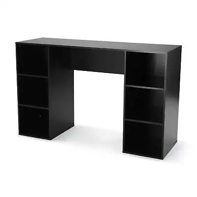 Mainstays 6-Cube Storage Computer Desk True Black Oak Sleek Work Desk For Making • $96.26