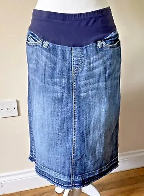 Women's Denim Skirt Maternity Straight Knee Length Size Small • £10.20