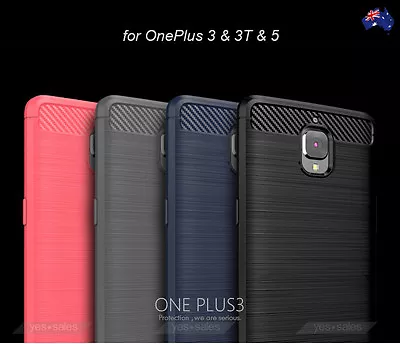 For OnePlus 5 5T Case Black Slim Armor Shockproof TPU Heavy Duty Cover • $12.95