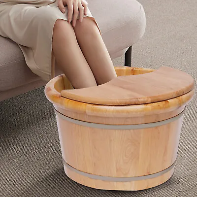 Wood Foot Bath Basin Massage Barrel Health And Beauty Feet Relax Spa Bucket Kit • $48.50