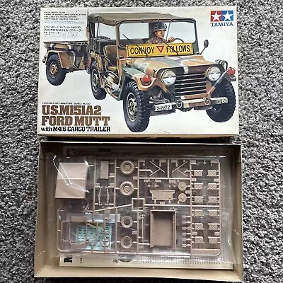 1/35 Tamiya #35130 M151A2 Ford Mutt & M416 Cargo Trailer 2nd ID Army USMC Model • $47.25