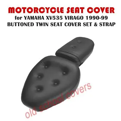 MOTORCYCLE SEAT COVER Fits YAMAHA XV535 VIRAGO 1990-99 BUTTONED TWIN SEAT SET • $74.59