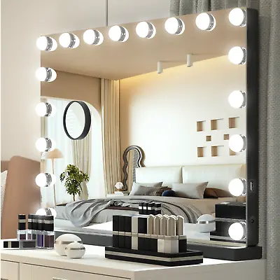 LED Hollywood Makeup Vanity Mirror Large Light Mirror With Dimmable LED Bulbs • £55.43