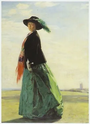 The Green Feather Dame Laura Knight Print In 11 X 14 Inch Mount SUPERB • £19.95