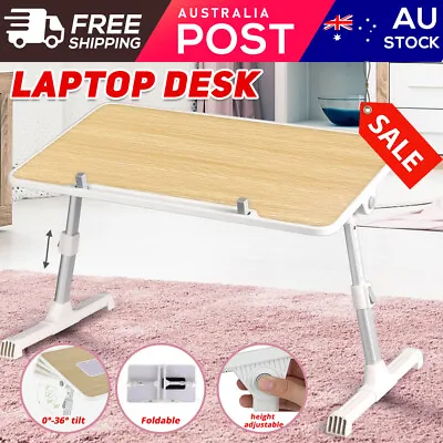 Height Adjustable Laptop Stand Bed Table Portable Lap Desk With Foldable Leg AUS • $29.49