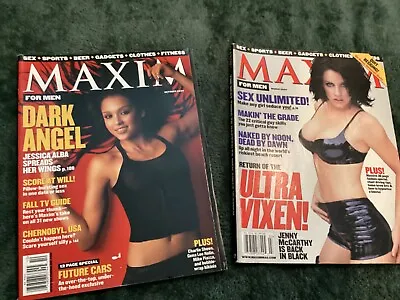 Lot Of 2 Maxim Magazines October & March 2000 Jessica Alba Jenny McCarthy Covers • $4.99