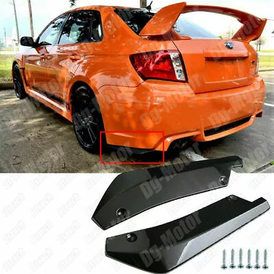 Glossy Black Rear Bumper Canards Splitter Diffuser Spoiler Lip Fits Subaru WRX • $32.89