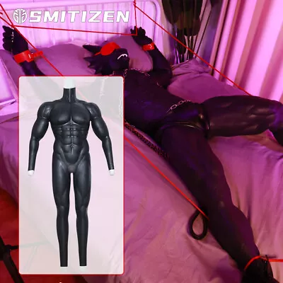 SMITIZEN Silicone Black Muscle Body Suit Musclar Arms Human Latex Fetish Costume • $699