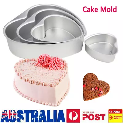 4/6/8/10  Tin Heart Shaped Bread Cake Pan Bakeware Mold Baking Tray Molds • $16.86