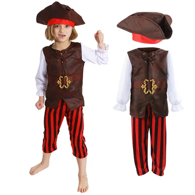 £11.51 • Buy Boys Pirate Costume Kids World Book Day Fancy Dress Outfit Caribbean Buccaneer