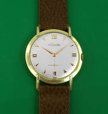 $1499 • Buy Vintage 1950s  Le Coultre Vacheron 14k Gold Men's Dress Watch LeCoultre