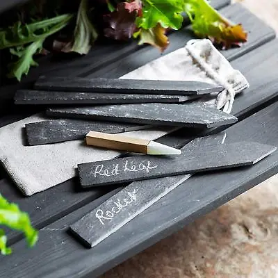 £11.99 • Buy 6 Large Slate Herb Garden Markers Nursery Garden Plant Pot Tags Markers Stakes