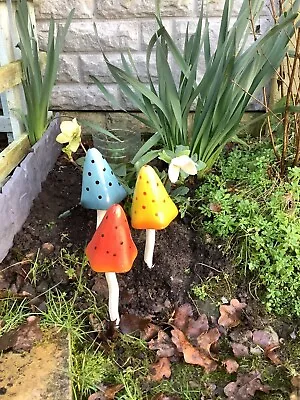 Garden Medium & Large Toadstools Ceramic Fairy Garden Glen Decoration Mushrooms  • £6.49