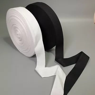 Black White Cotton Bunting Tape Edging Bag Strap Apron Ties 6 13 19 25mm 1  • £2.49