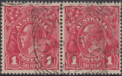 $12 • Buy Stamps 1d Red KGV Pair 1915 Victor Harbour South Australia Postmark   