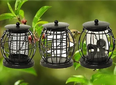 £14.99 • Buy 3 Wild Bird Feeder Lantern Seed Nut Fat Ball Hanging Metal Feeder Squirrel Proof
