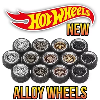 1/64 Scale BBS LM V6 V7 V8 ALLOY Real Rider Wheels Rims Tires Set For Custom Hot • $12.99