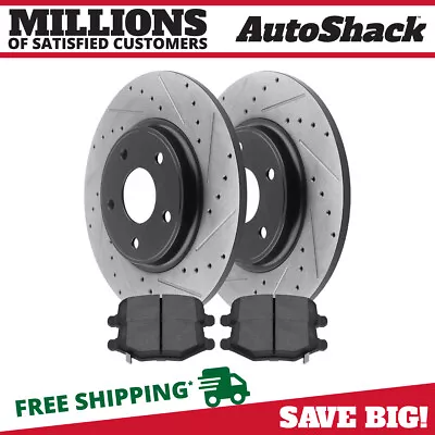 $68.95 • Buy Rear Drilled And Slotted Brake Rotors & Pads For Dodge Grand Caravan Journey V6