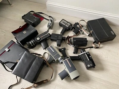 £2 • Buy 9x Vintage Movie Camera Cine 8mm Untested Retro Film Job Lot Prop