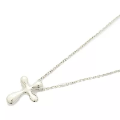 Tiffany Co Elsa Peretti Cross Necklace Jewelry Silver 925 Women'S Used • $287.38
