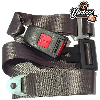 Vintage Warehouse 65 Single 3 Point Front Or Rear Static Seat Belt Kit Dark Grey • $260.10