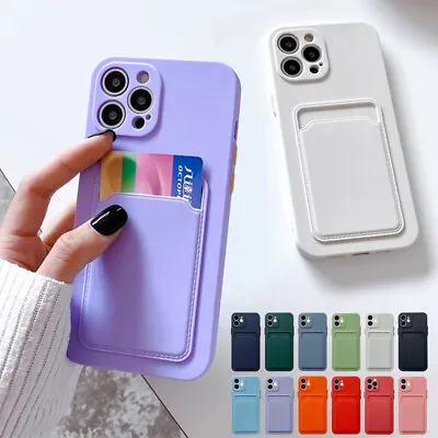 $3.98 • Buy Card Slot Wallet Case For IPhone 13 12 11 Pro Max XS XR 8 Shockproof Back Cover