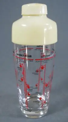 Retro 70s Glass/cream Plastic Drink/cocktail Shaker Drinks Mixer C/w Recipes Bar • $19.95