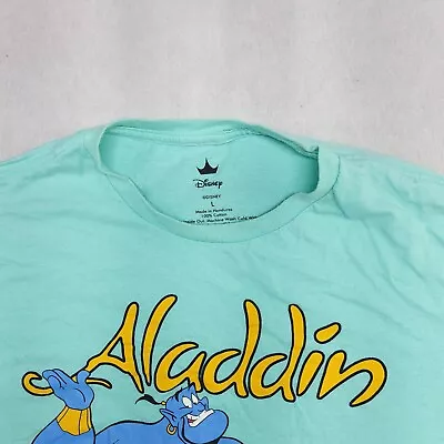 Disney Aladdin Casual Short Sleeve Graphic Shirt Mens Size Large L Blue • $16.99