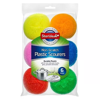 Multicoloured Plastic Non Scratch Cleaning Scourers Washing Up Pan Dish Cleaner  • £5.49