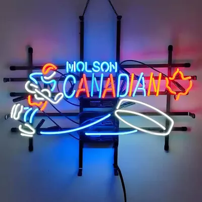 Molson Canadian Hockey Beer Neon Sign Beer Bar Pub Restaurant Wall Decor 24x20 • $220