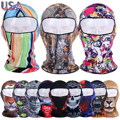 $5.98 • Buy Camo Balaclava UV Protection Full Face Mask Tactical Sun Hood Hats For Hunting