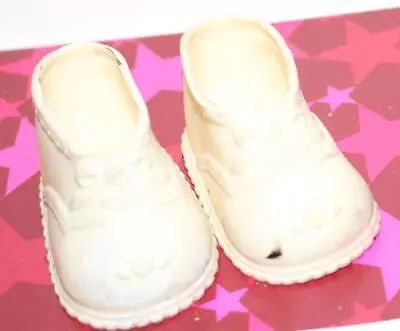 Vintage 1950s Soft Rubber Doll Shoes Booties White Fits Tiny Tears Betsy Wetsy • $10