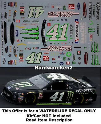 Nascar Decal #41 Monster Energy 2018 Ford Fusion Kurt Busch 1/24 • $36