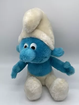 SMURF 1979 Doll 10” Peyo Wallace Berrie Plush Figure Smurf 70s Rare EUC Vintage • $12.99