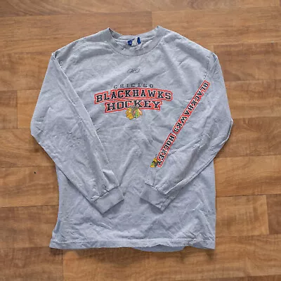 Chicago Blackhawks NHL Reebok Vintage Long Sleeve T-shirt Large • $12
