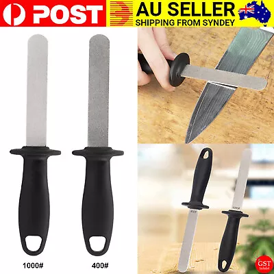 1X 400#/1000# Diamond Knife Sharpener Rod Kitchen Sharpening Steel Household AU • $13.42