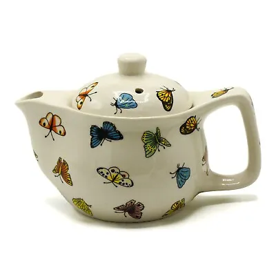 Small Herbal Teapot With Metal Strainer - Butterfly Design • £10.99