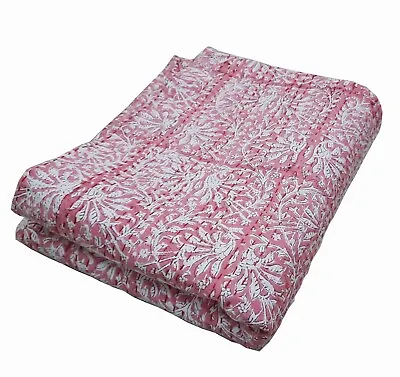 £47.98 • Buy Indian Handmade Kantha Bedding Block Bedspread Quilt Blanket Cotton King Throw