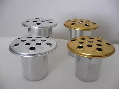 Quality British Made Aluminium Memorial Grave Vase Pot Insert Silver Or Gold Lid • £8.50