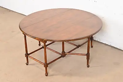 Baker Furniture Queen Anne Walnut Drop Leaf Coffee Table • $1495