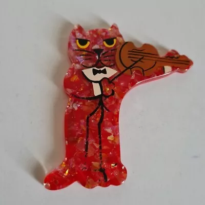 Marie Christine Pavone Brooch ‘The Fiddler’ Cat With Fiddle - See Description  • $62.17