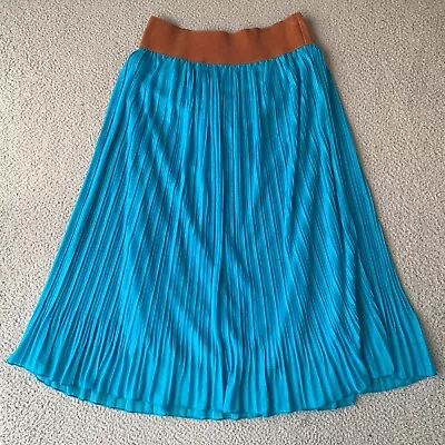 Metro Wear A-Line Skirt Womens Small S Spring Stretchy Waist Beach Blue Pleated • $8.75