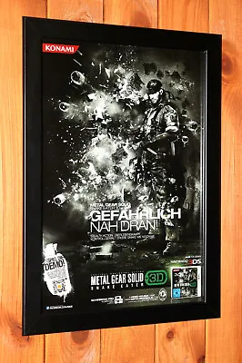 Metal Gear Solid Snake Eater 3D N3DS Rare Small Promo Poster / Ad Page Framed • $53.35