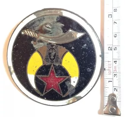 Shriners  Masons Masonic 3  Metal Car Emblem Antique Vintage • $20