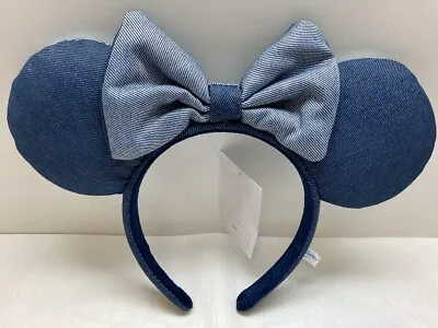 US Disney Parks Mickey Headband Minnie Ears Denim-Like 2022 • $16.19