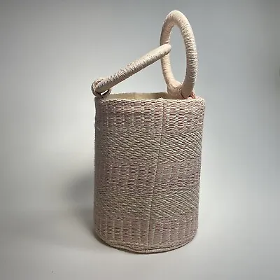 $15 • Buy Sigrid Olsen White Bucket Style Top Handle Bag Purse Lined Unique