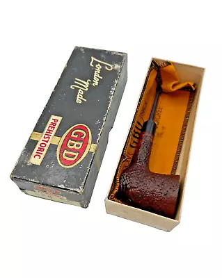 Vtg GBD Prehistoric 886 Billiard Taper Pipe Original Box & Felt Pouch UNSMOKED • $19.99