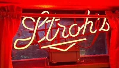 Large Vintage Strohs Neon Beer SignWorks Great Excellent ConditionOriginal Box • $299