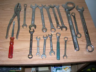 Vintage Mixed Lot Of 15 Wrenches &  2 Others Mechanics Machinist Old Tools • $7